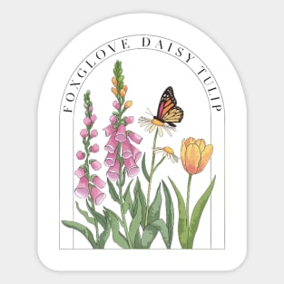 Foxglove-Daisy-Tulip Sticker